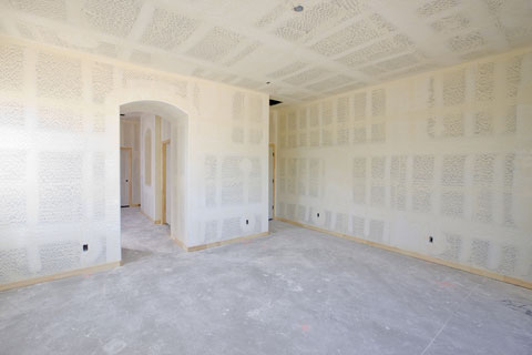 Picture of new drywall job